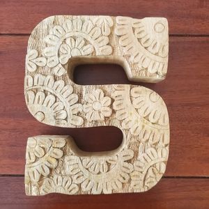 S Letter Wooden Decoration